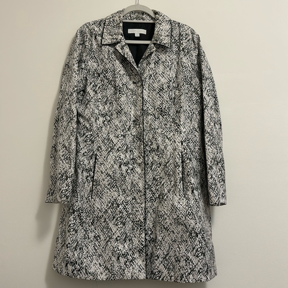 New York & Company Reptile Print Trench Coat Size L